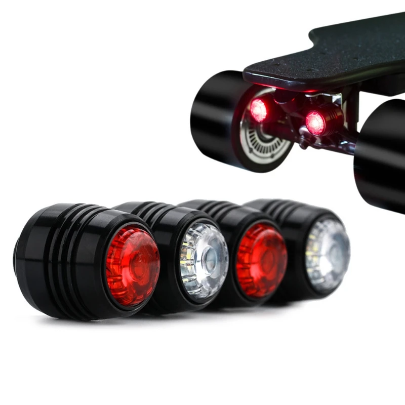 

4Pcs Skateboard LED Lights Night Warning Safety Lights for 4 Wheels Skateboard Longboard