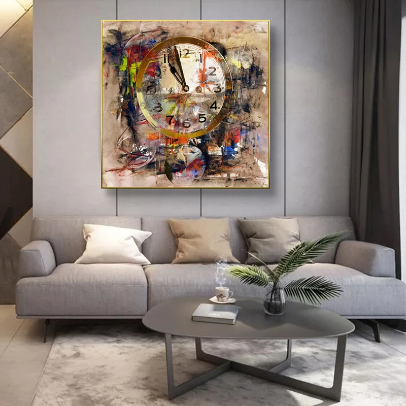 Ретро Часы Арт холст картина уличного граффити художественные плакаты и принты