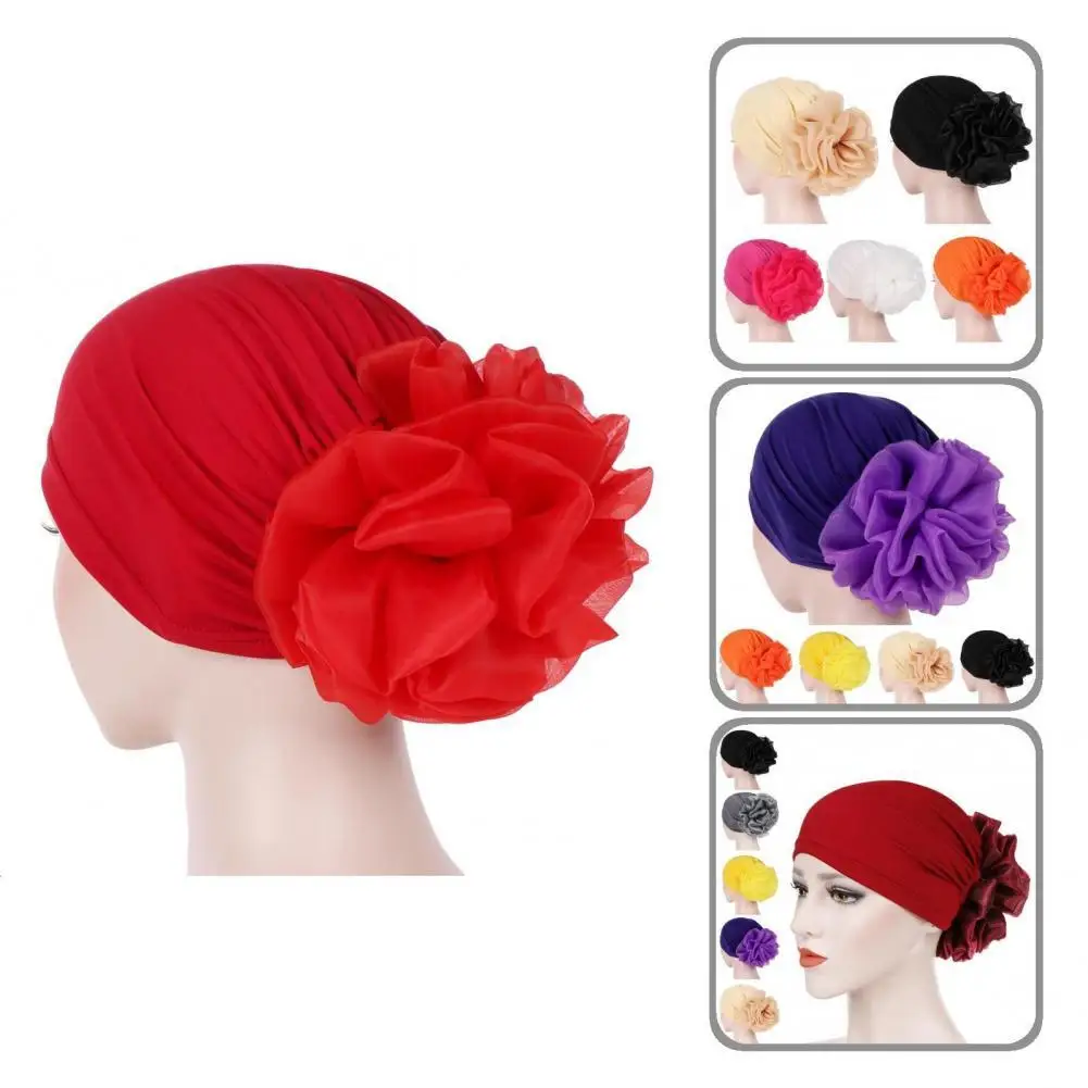 

12 Colors Fashion Ruched Stretchy Headscarf Cap Milk Fiber Fabric Headscarf Cap Soft Texture Headdress