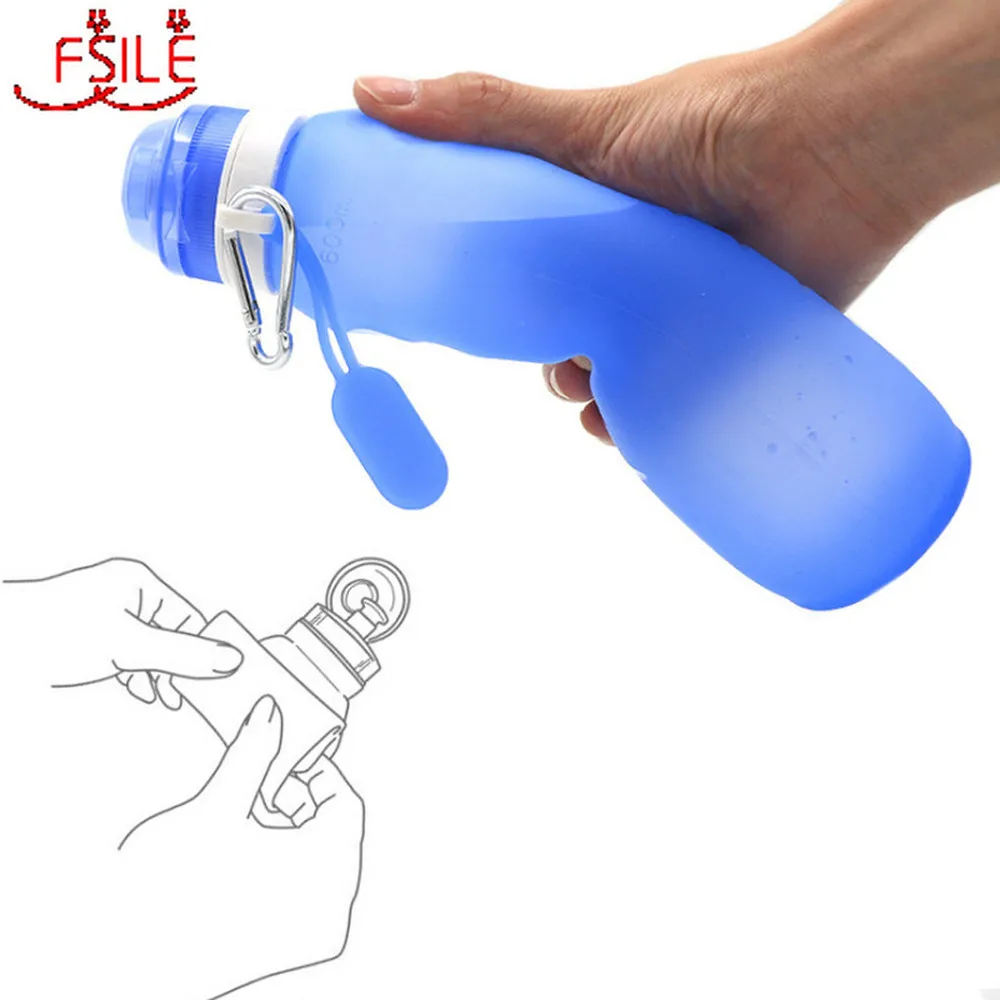 600 мл силиконовая складная бутылка для воды занятий спортом на открытом воздухе