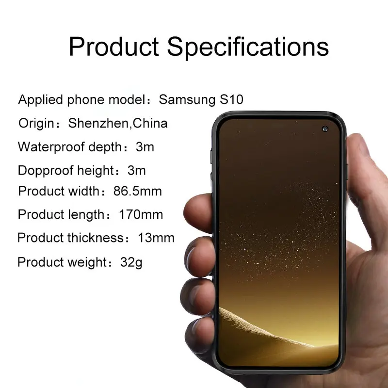 Чехол для samsung S10Plus чехол S10 5G Водонепроницаемый чехол 360 защиты IP68 Note9 samsung Galaxy Note 9 чехол для samsung S9 Etui S10e