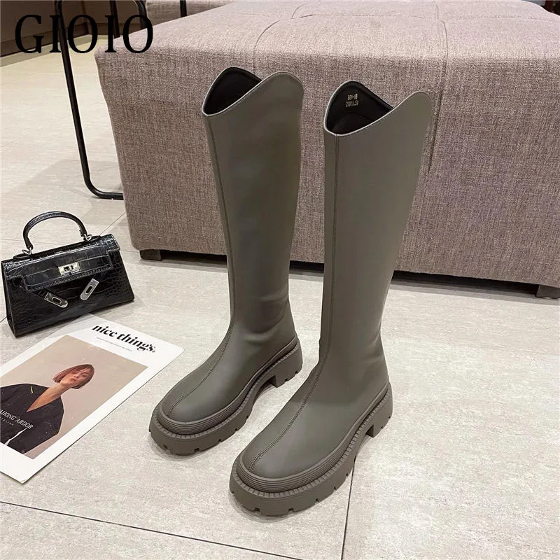 

Gioio Brand Ins New Women's Boots High heel Shoes Winter Warm Knee-high Leather High Boots, Fashion Shoes, Women's Shoes