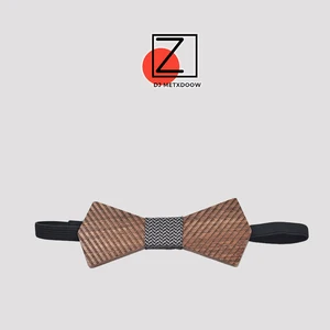 Новый Дизайн, Черный ореховый деревянный галстук-бабочка, мужские полосатые галстуки, деревянные галстуки-бабочки