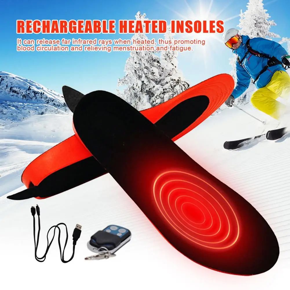 

Warm Heated Insoles Winter Skiing Hunting Sport Shoes Pads 3.7V 2200mAh Rechargeable Electric Heating Insoles W/ Remote Control