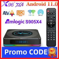 2021 x96 x4 smart tv box android 11 amlogic s905x4 tvbox 4gb ram 32gb 64gb support av1 8k dual wifi bt4 1 youtube set top box