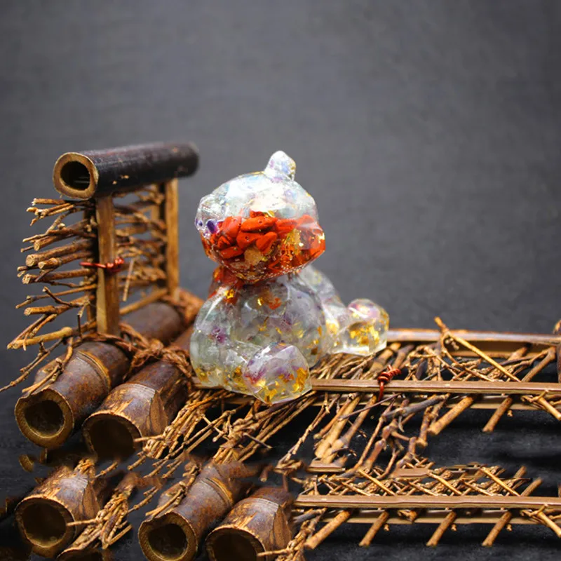 

Natural Crystal Cute Bear Craft Decoration Healing Meditation Crystal Decor for Car Home Crafts Desktop Decoration Jewellry Gift