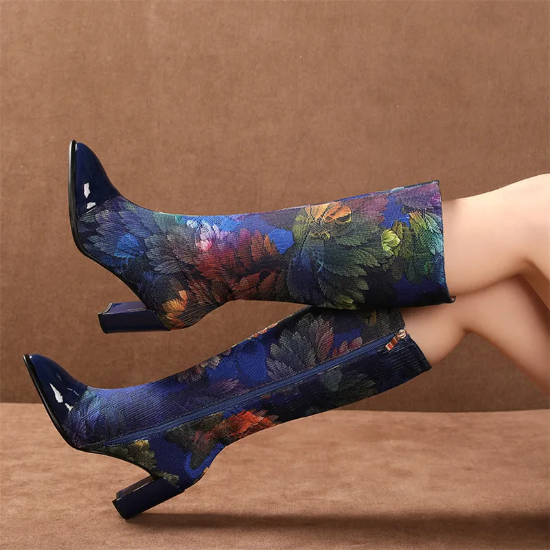 FEDONAS/женские сапоги до середины икры на высоком каблуке для выпускного вечера