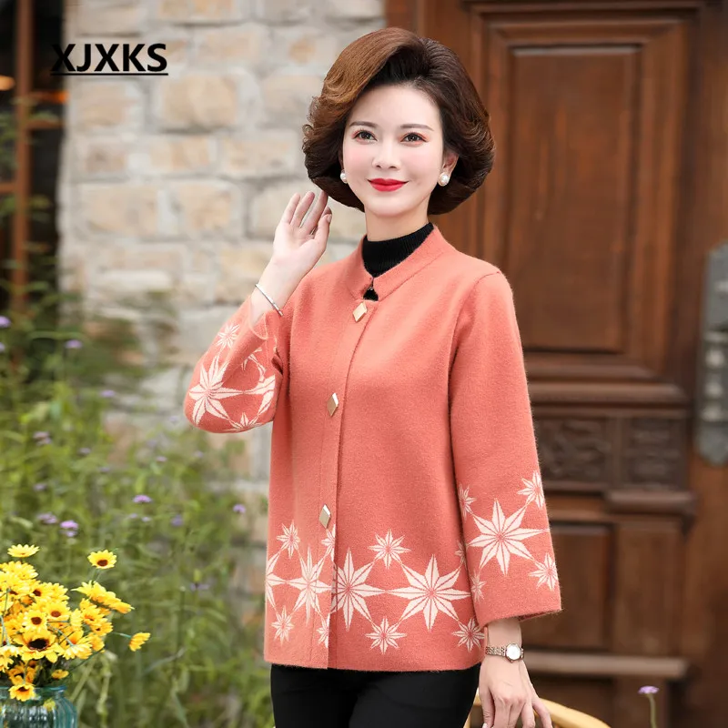 XJXKS 2020 Новая мода seven point sleeves женский свитер пальто Высокое качество удобная