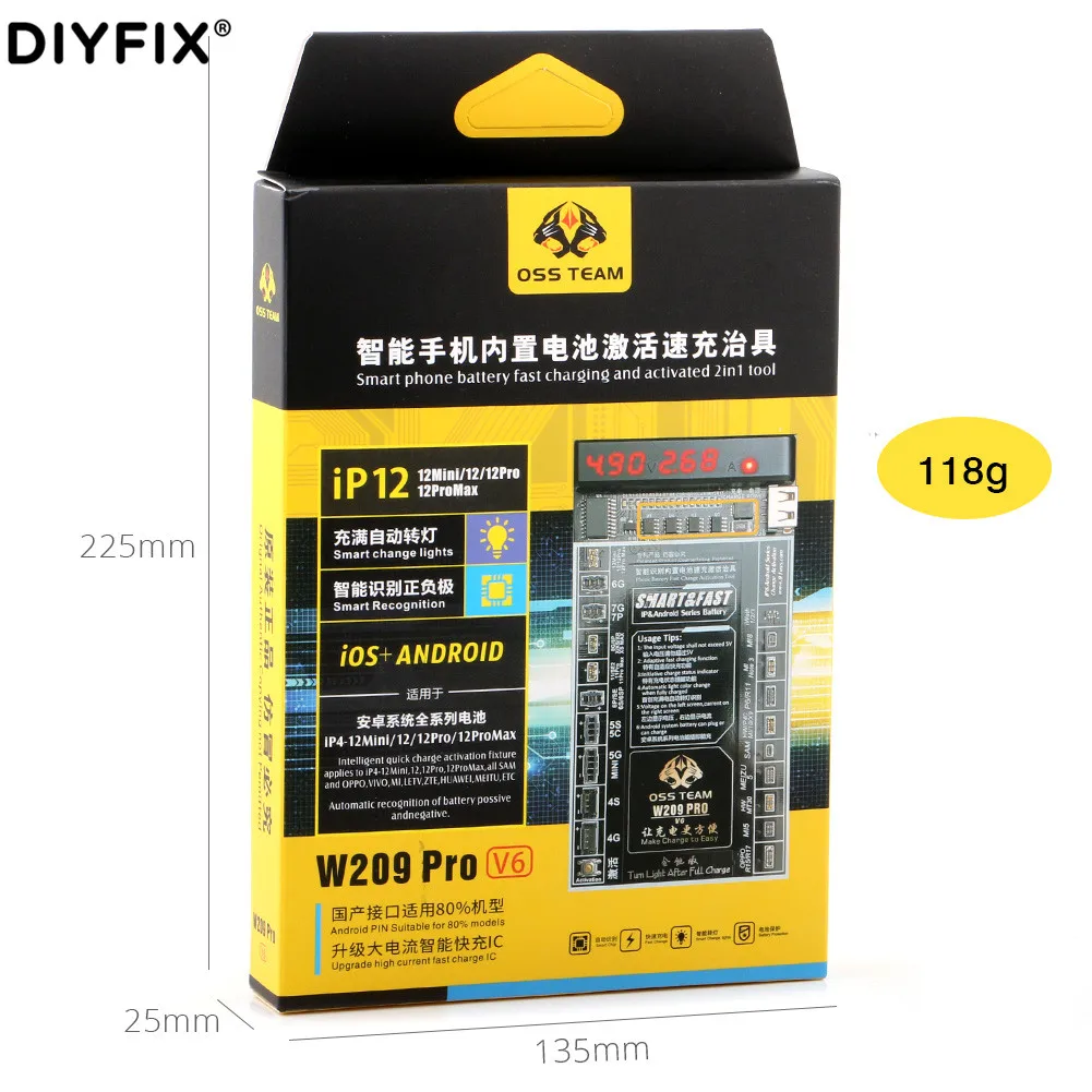 w209 pro v6 battery fast charging activation circuit board test for iphone 4 12 pro max for samsung xiaomi huawei oppo free global shipping
