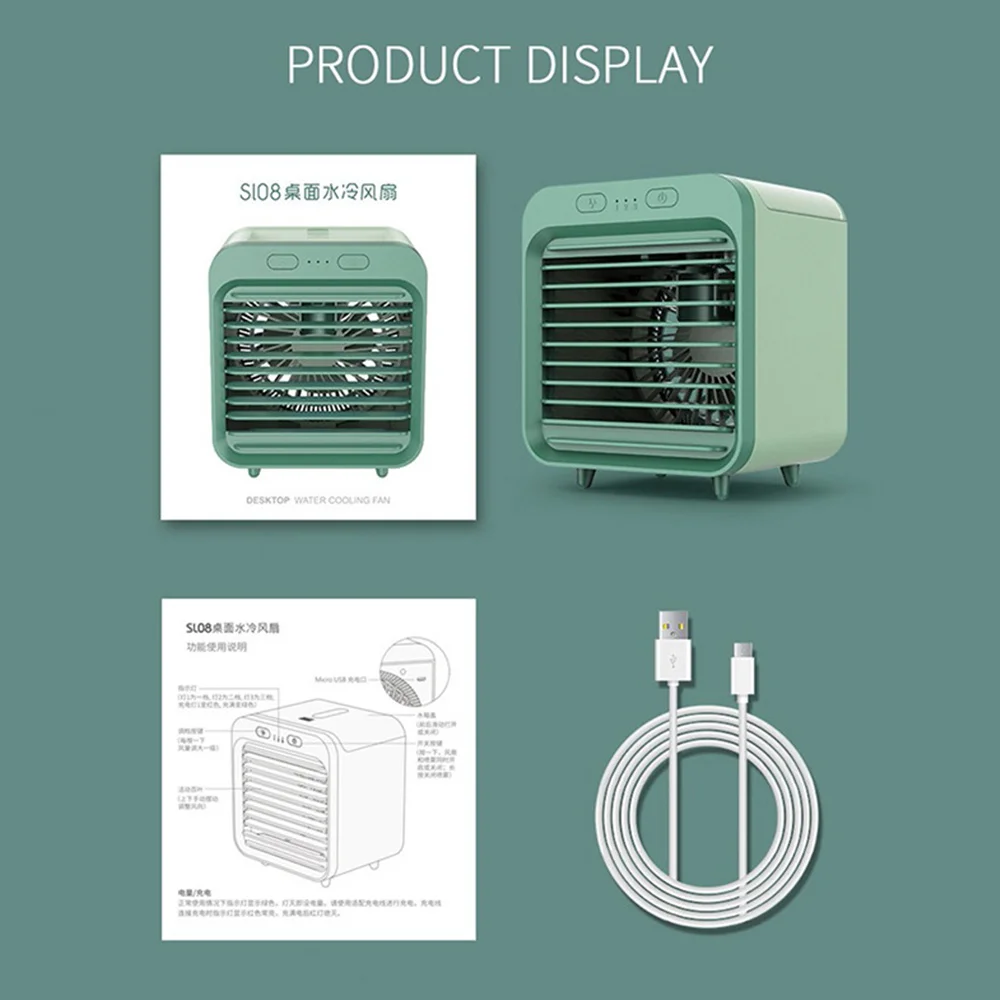 

Mini Air Conditioner Cooling Desktop Cooling Spray USB Charging 12.0*9.5*14.0CM Dormitory Office Home Supplies
