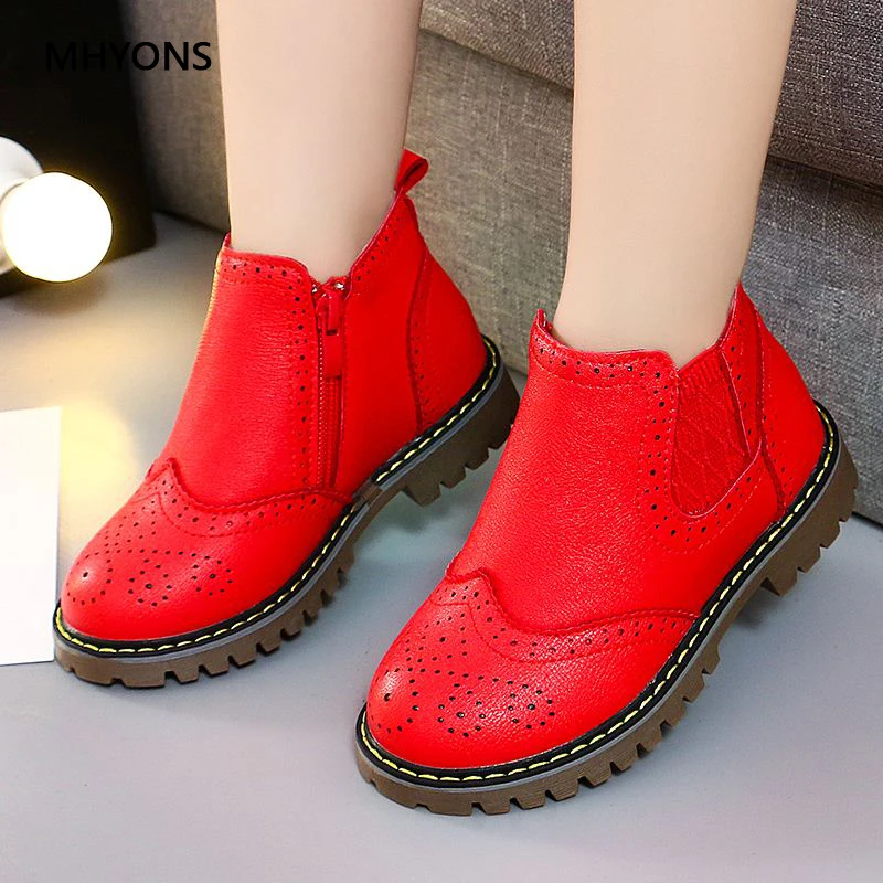 

New 2020 Spring Kids Leather Chelsea Boots Waterproof Children Sneakers Gray Black Boots For Baby Girl Boots Boy Shoes