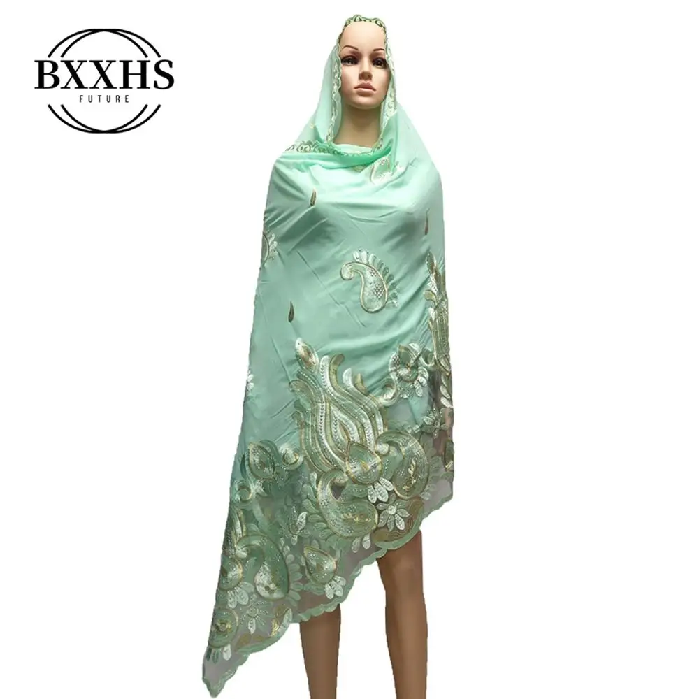 

Chiffon exquisite inlaid drill pure embroidery exclusive lady scarf multi-color shawl Muslim factory direct sales