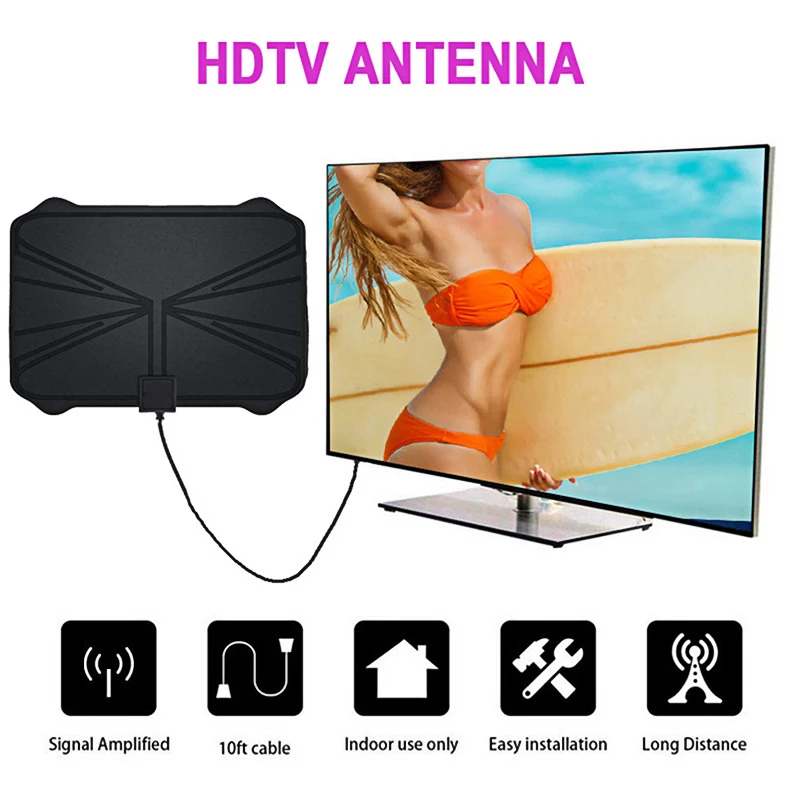 

Amplified Antenna Indoor TV Antenna Amplified For HD Digital TV Antenna Indoor Antenna High Quality For HDTV ANTENNA/T2/ATSC HD