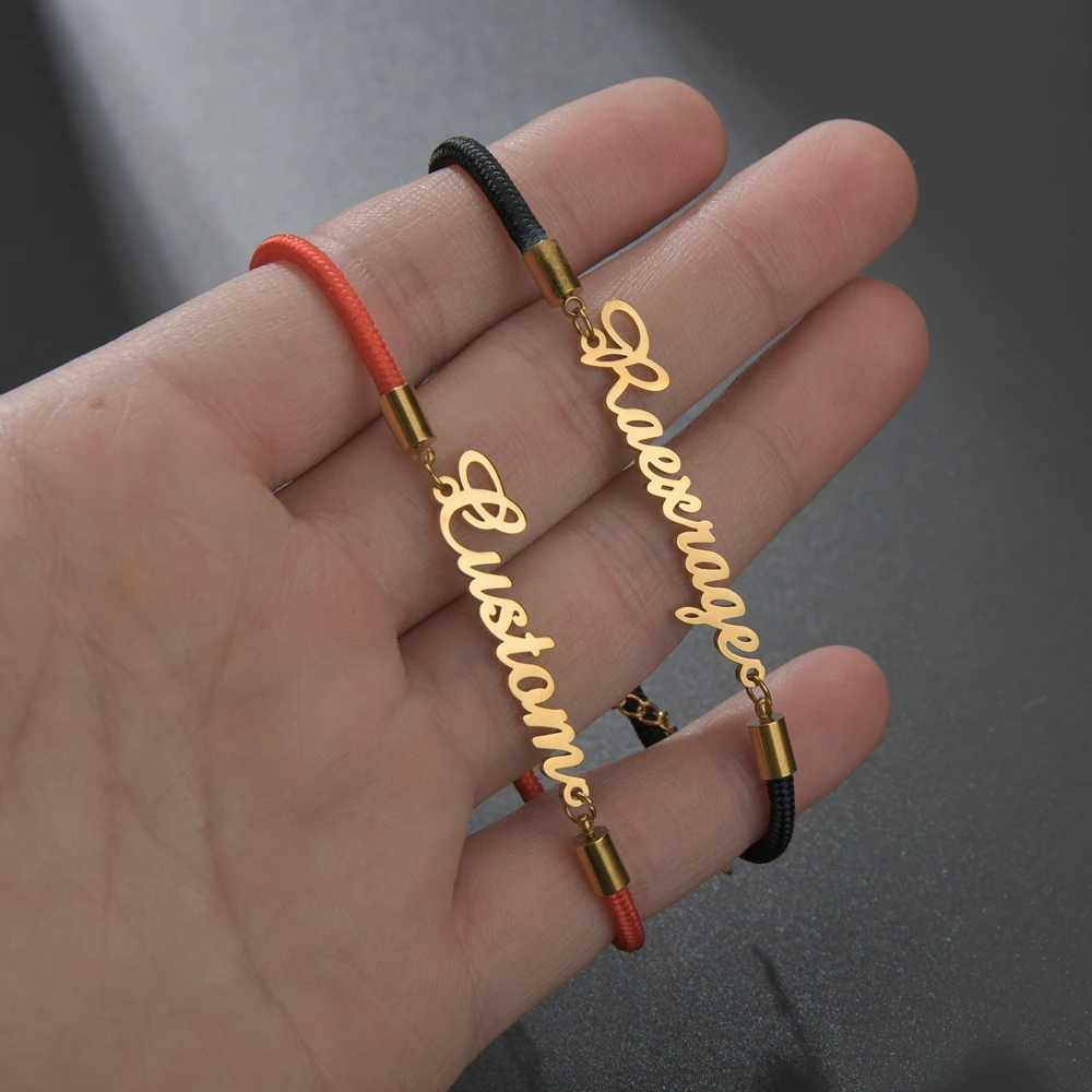 Женский браслет из нержавеющей стали Diamon ручной работы с надписью Love Red Rope