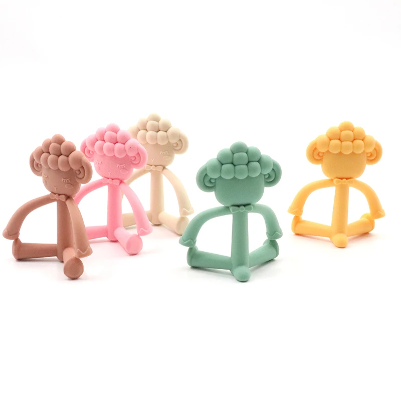 

1PC Silicone Teether Sheep Rodent Cartoon Animals Food Grade Pandents Teething Toys For Teeth Tiny Rod Baby Teethers Gift