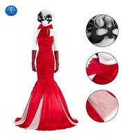 cruella cosplay red dresses fashion queen costume wedding evening party red dress cruella de vil costume womens fancy dress