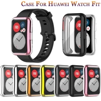 tpu soft protective cover for huawei watch fit case full screen protector shell bumper plated classic cases for huawei watch fit