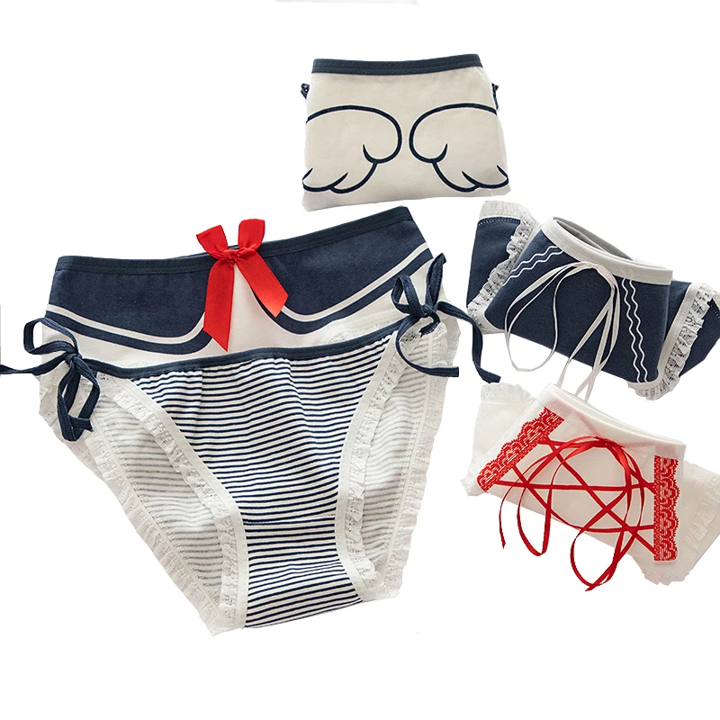 Женские хлопковые трусики женские трусы темно-синего цвета мягкое дышащее