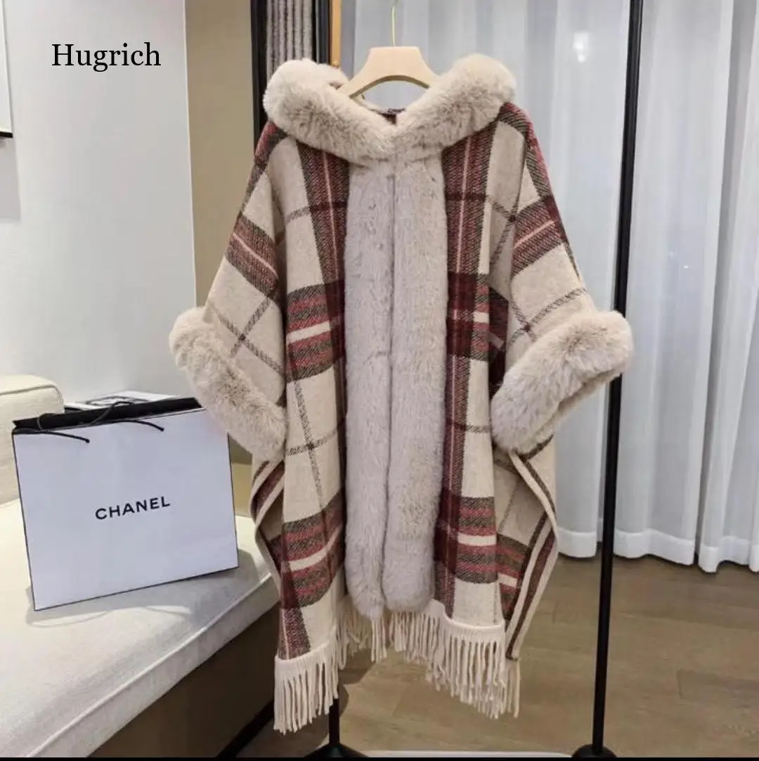 

Женский зимний Кардиган в шотландскую клетку, с искусственным мехом