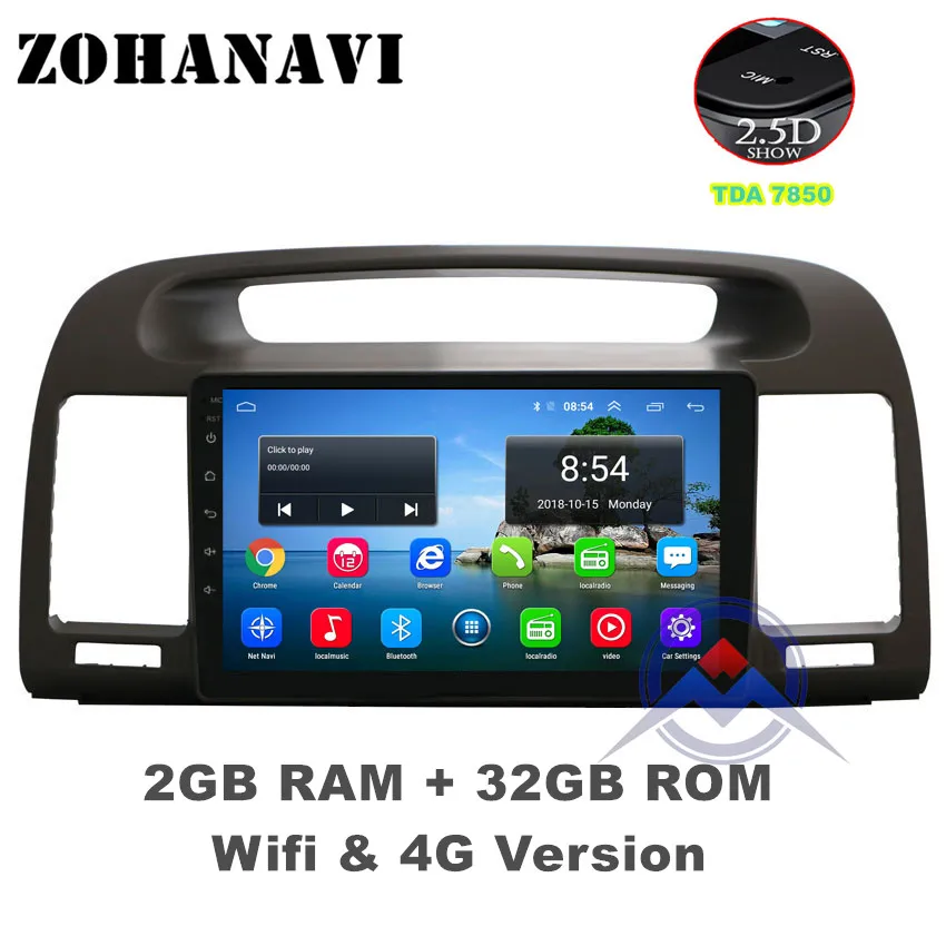 Radio 2G 32G ZOHANAVI 2.5D Android 9,0 автомобильный DVD gps навигатор для Toyota Camry V30 XV30 2002-2006 автомобильный стерео радио головное устройство встроенный wifi - Цвет: Radio 2G 32G