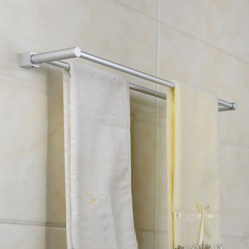 

Rack Towel Shelf Wall Mounted Space Aluminum Towel Rail Holder Simple Style