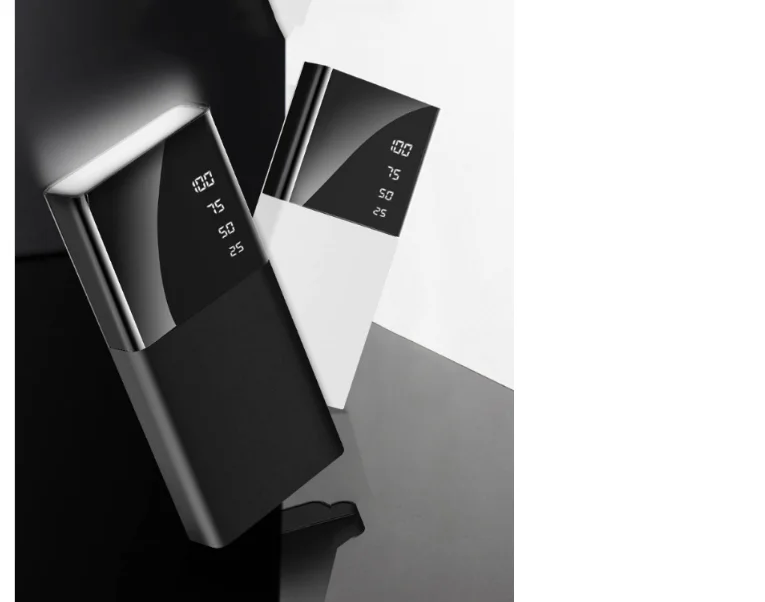 Лидер продаж портативный внешний аккумулятор 10000 мАч с 2 USB портами и ЖК дисплеем