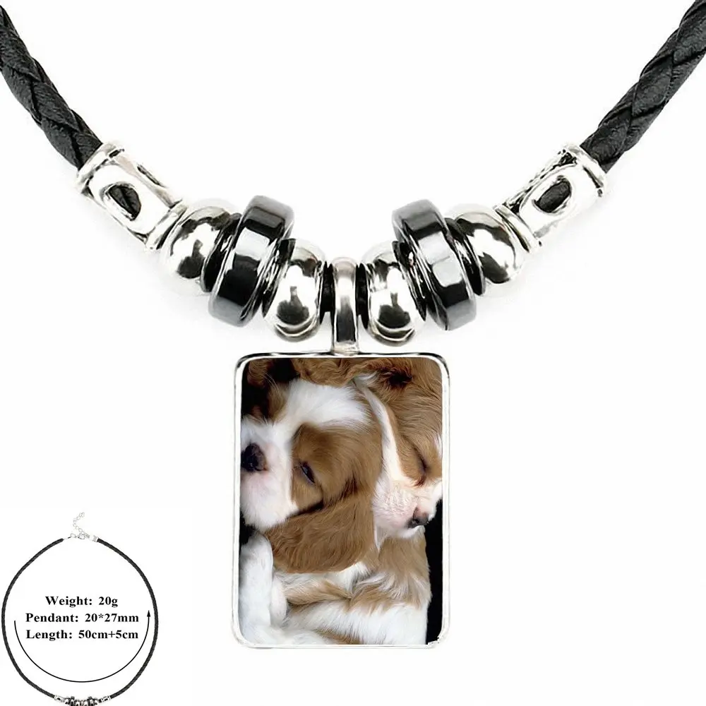 Ей глазурь для женщин подарок ожерелье с подвеской в виде собаки кавалера Кинг