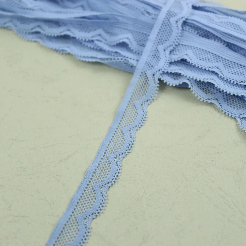 AERIE BLUE 10 ярдов/партия 14 мм эластичное тянущееся кружево обруч/одежды/одежда кружевные аксессуары свадебное украшение из ткани кружевная ткань с широкой отделкой - Цвет: AERIE BLUE