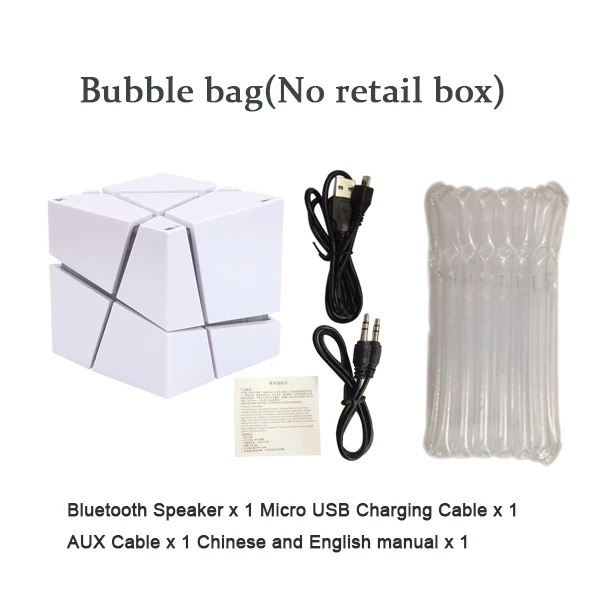 whitebubble bag Altavoz Bluetooth динамик Qone беспроводной портативный мини-динамик s светодиодный светильник TF fm-радио Caixa De Som стерео звуковая коробка mp3-плеер - Цвет: whitebubble bag