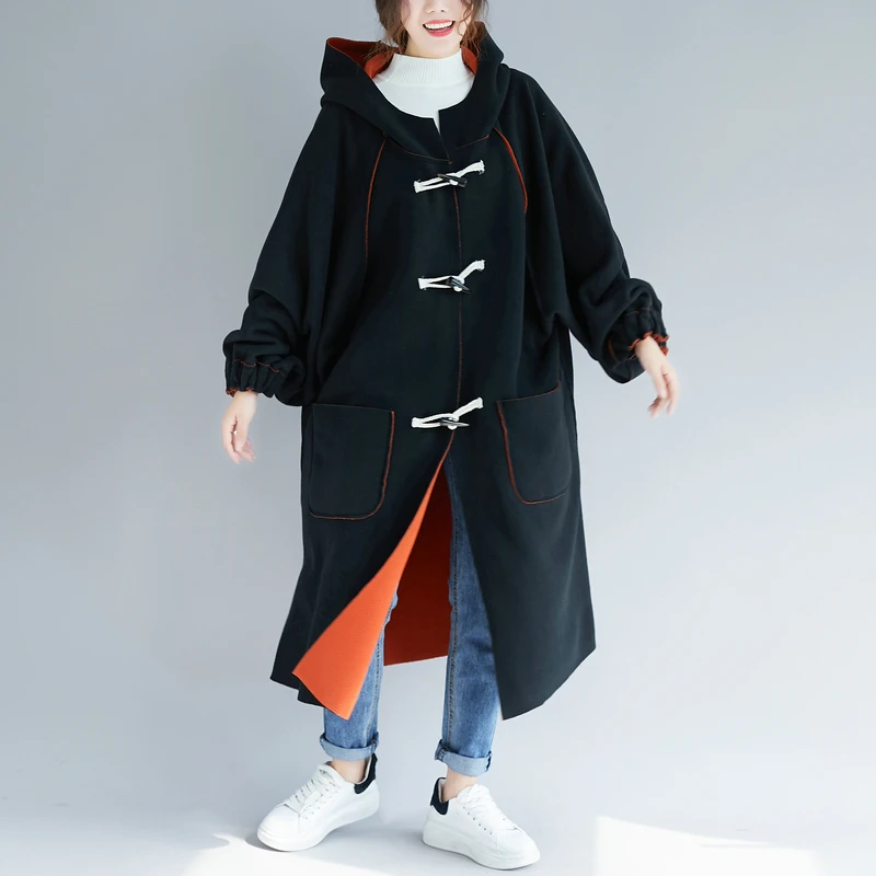 Зимнее пальто для беременных сохраняющее тепло длинное Свободное с капюшоном из