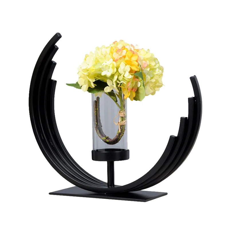

Modern Home Decor Metal Vase Windproof Gold Candlestick Nordic Candles Living Room Flower Ornaments Gift