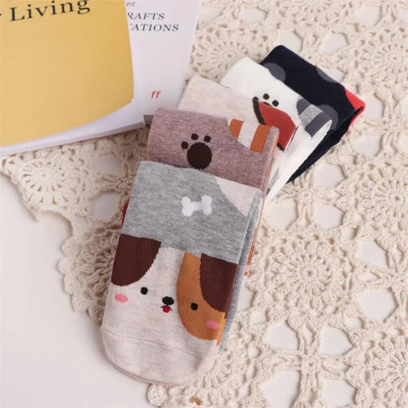 MYORED 5 пар женские Мультяшные хлопковые носки с принтом животных забавные