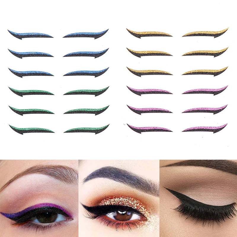 12 шт век макладки на линия палки многоразовые макияж наклейка для подводки глаз