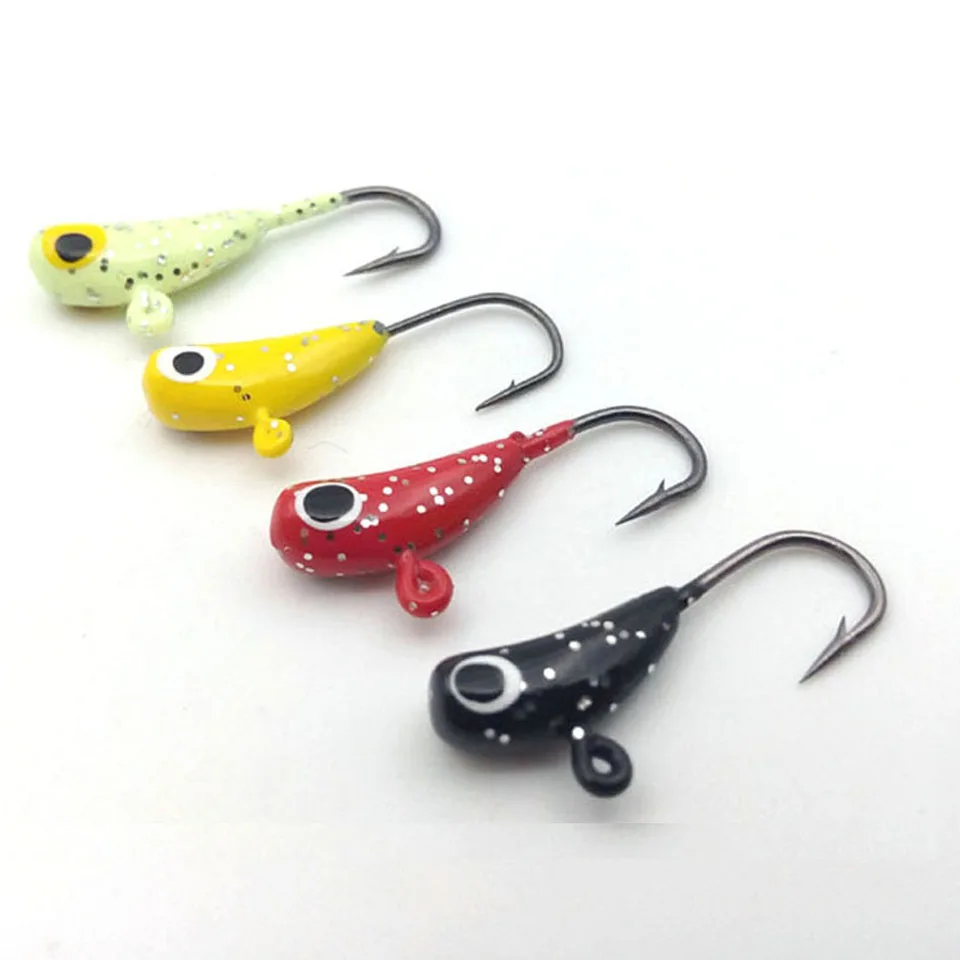 4pcs 1.6g Крючок для зимней рыбалки 1,9 г/1,1 г/1,6 г/2,5 г, свинцовая головка, крючок, головка джига, многоцветная приманка, крючок, рыболовные снасти - Цвет: 4pcs 1.6g