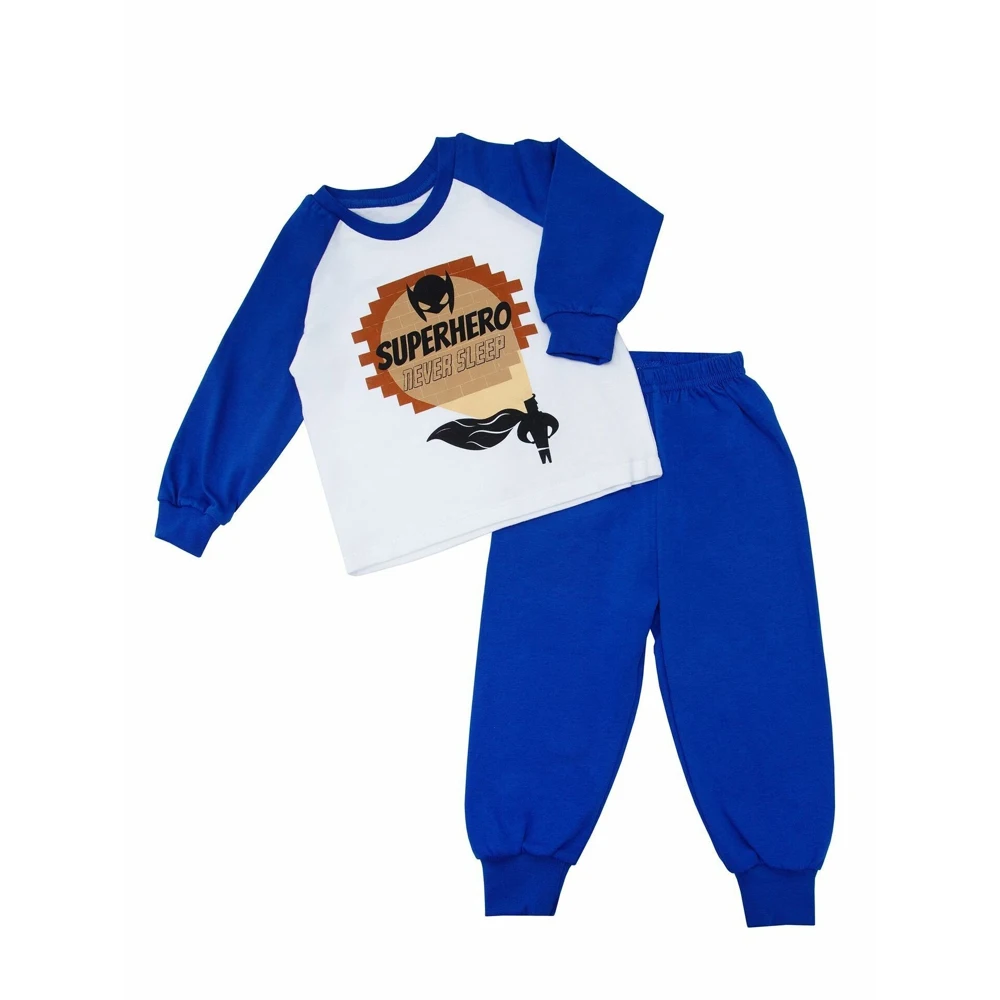 Пижама детская Amarobaby Superheroes cloak синий / пижама для мальчиков/кофта+штаны малышам |
