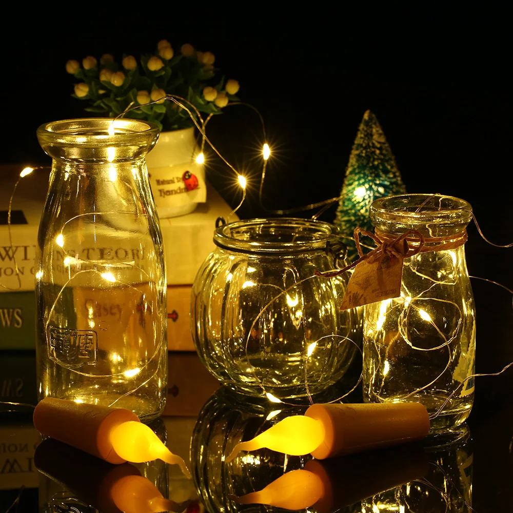 

21 LED string lights Waterproof 2 Meters Cork Starry Fairy Copper Wire Wine Bottle lights garland for Party Festival Wedding