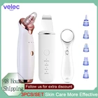 Ультразвуковой скребок для кожи Velec, вибрирующий глубокий шпатель для лица для удаления черных точек, лопатка для лица, массажер для кавитации и пилинга
