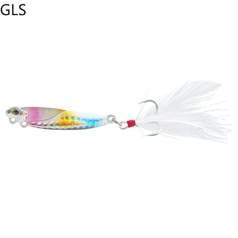 

2021 Newest Iron Plate VIB Fishing Lure 15G/21G Lead Hard Bait With Feather Hook Jigging Fake Bait 5 Colors Fishing Tackle