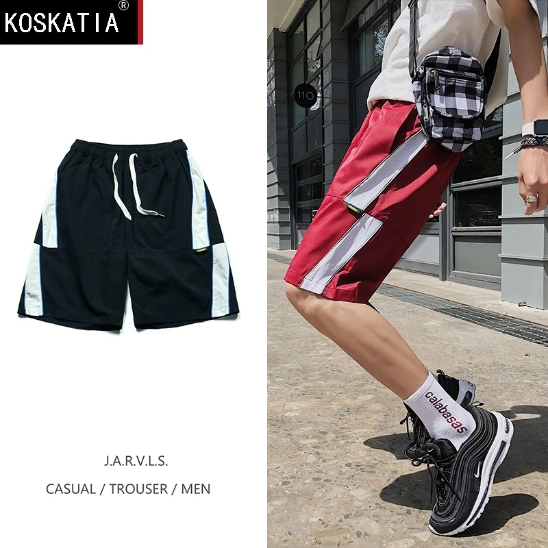 Повседневные шорты мужские брюки до колена эластичная резинка на талии модные