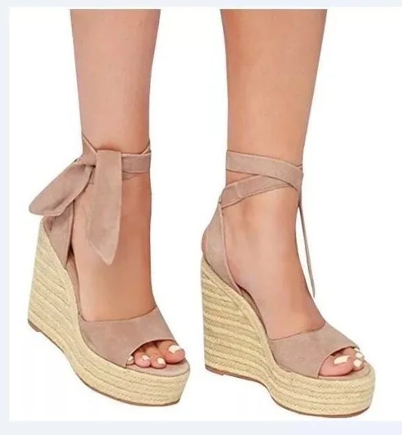 

2021 summer new 2019 summer slope heel large women's shoes sandals 40-43 large heels