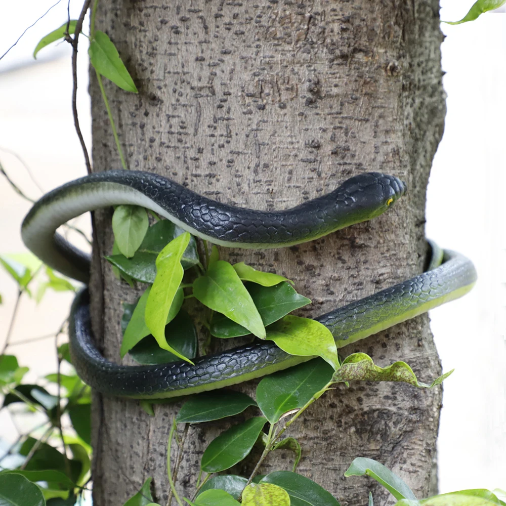 120 см черная Реалистичная поддельная резиновая игрушка &quotЗмея&quot Holloween настоящая