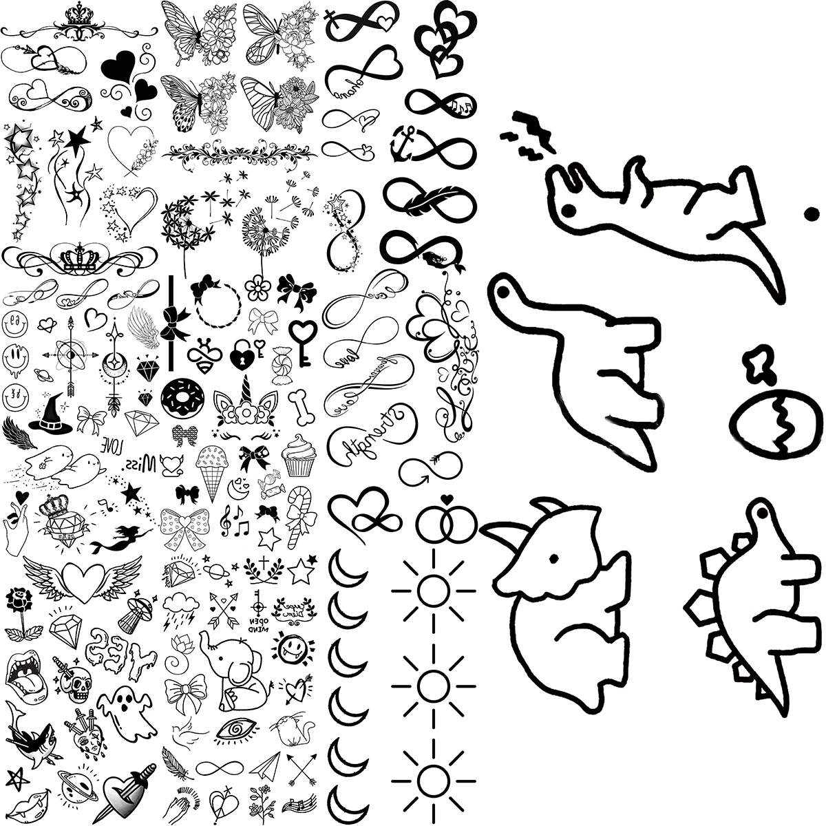 Маленькие Мультяшные динозавры временные татуировки для детей тела