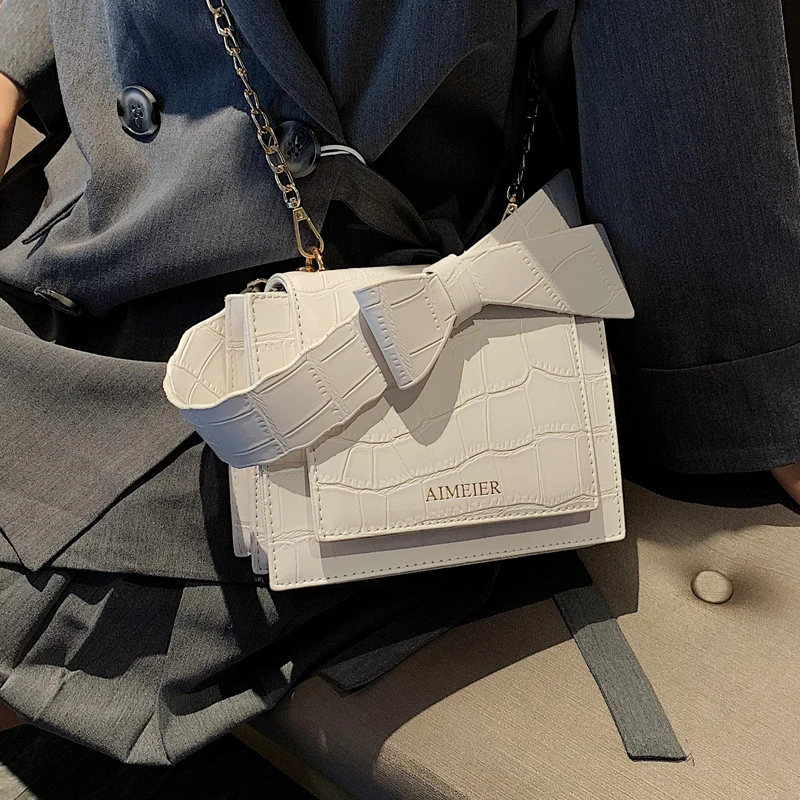 Элегантная женская сумка-тоут с бантом 2019 новая качественная кожаная