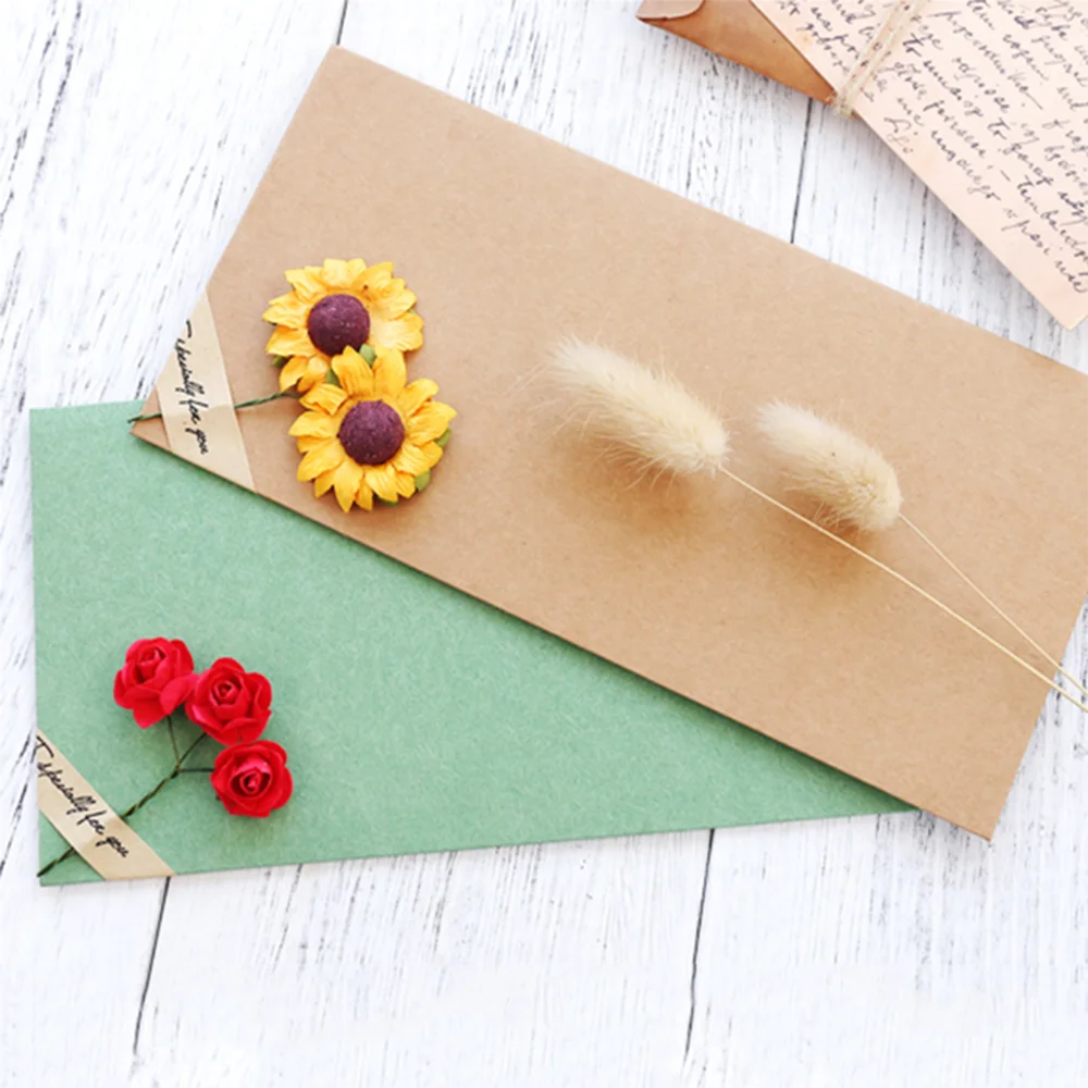 2 шт. винтажная сухая Цветочная обволакивающая бумажные открытки с буквенным