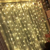 4 x 4m led light curtain string lights garland christmas decorations wedding fairy lights for home patio garden party room decor