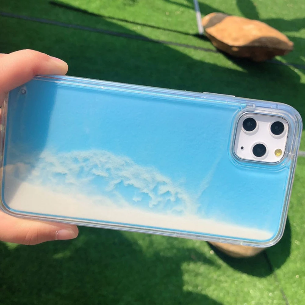 

Luminous Neon Sand Quicksand Mobile phone Case For iphone 6 6S 7 8 Plus X XS 11 Pro MAX XR Glow In The Dark Liquid Glitter Cover
