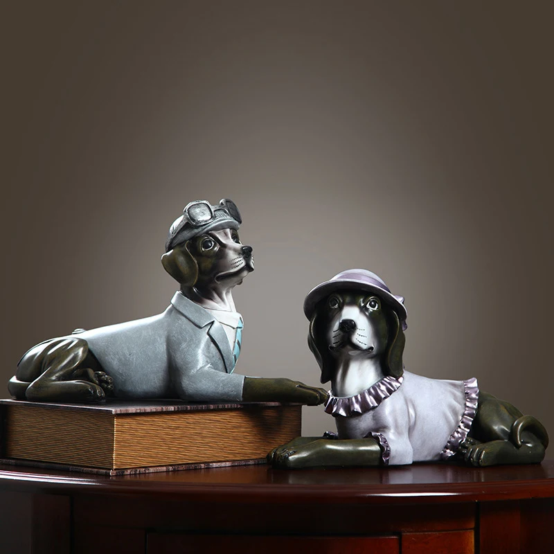 Country Style Smooth Resin Figurines For Home Decoration Abstract Gantelman&ampLady Statue Ornament Living Room Study Decor | Дом и сад
