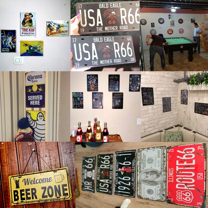 

Vintage Metal Tin Signs Sports Bar Art Poster Pub Club Wall Decor Free Beer Plaque Flower Power Iron Stickers -Tin Sign