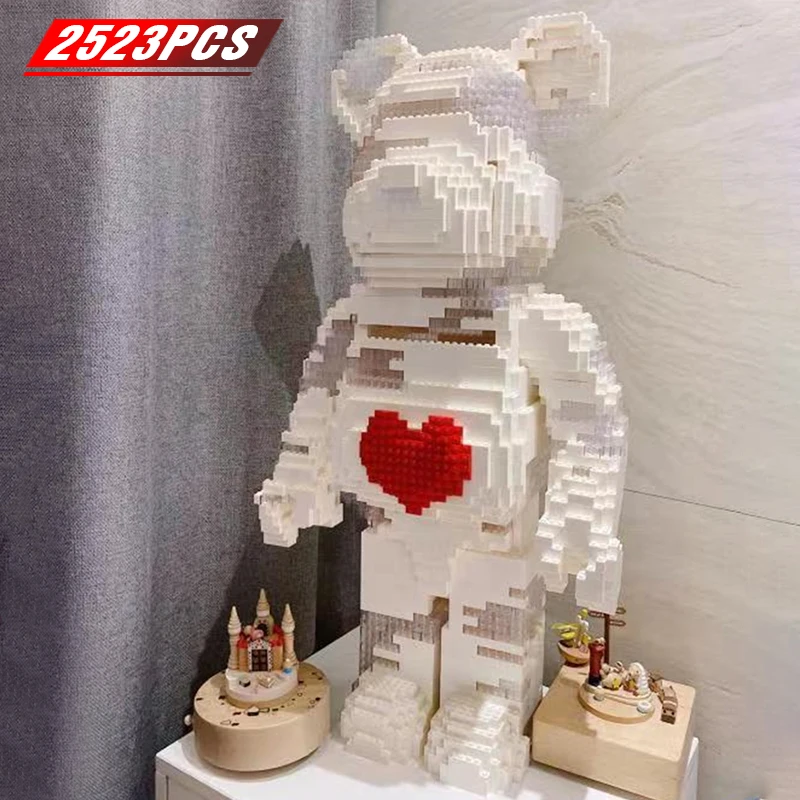 

High-Tech MOC Ideas Violent Bear Set Building Block Model Bricks Net Red DIY Love Decoration Bear Toys Give Girl Birthday Gifts