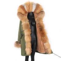 2021 women winter jackets 7xl real fur coat long parka large natural fox fur hooded coat outwear long detachable lining